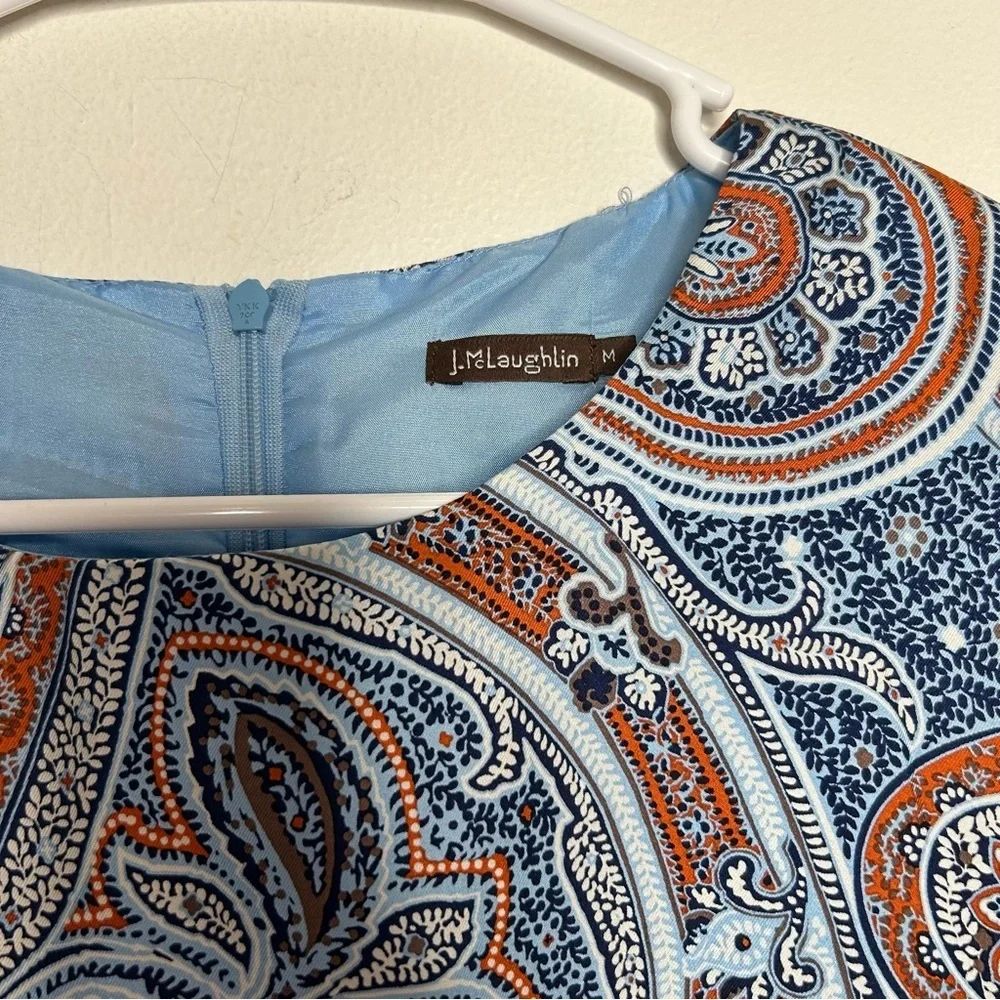 J. McLaughlin Paisley Silk Short Sleeve Dress - Picture 4 of 6